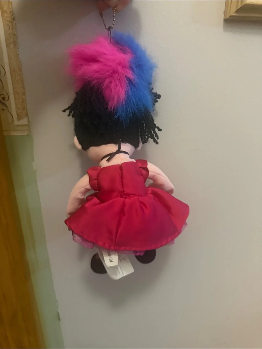 Vintage Disney It's a Small World Can Can Dancer Plush - Made into Bag charm